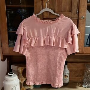Pink Ruffled Women's Top